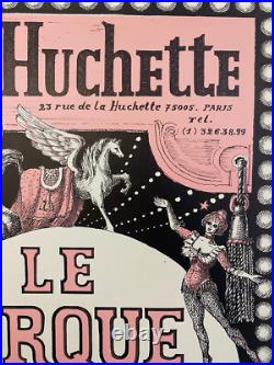 Affiche ancienne entoilée -LE CIRQUE -Théatre de la Huchette. Claude MAURIAC