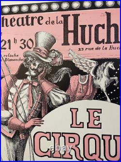 Affiche ancienne entoilée -LE CIRQUE -Théatre de la Huchette. Claude MAURIAC