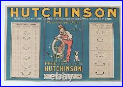 Affiche ancienne jantes HUTCHINSON par MICH / rémouleur auto vélo moto garage