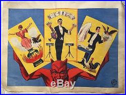Affiche ancienne magie passe-partout DIABLE ROUGE Devil ORIGINAL Magic Poster