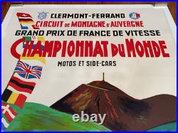 Affiche ancienne, moto, affiche originale, affiche, original Motocycle/Auvergne