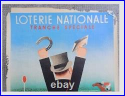 Affiche ancienne/original poster Loterie Grand Prix Paris 1937 Derouet