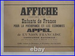 Affiche ancienne originale 1917 Mangez moins de viande