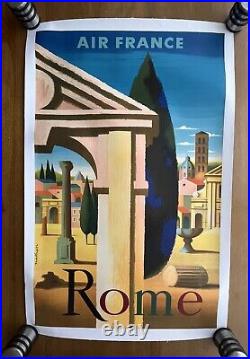 Affiche ancienne originale AIR FRANCE ROME 1959 NATHAN