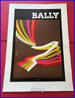 Affiche ancienne originale Bally homme 1981 AURIAC