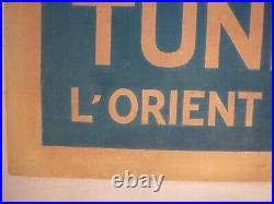 Affiche ancienne originale Broders PLM Tunis 1920 entoilée lithographie