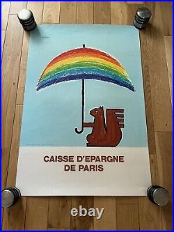 Affiche ancienne originale Caisse d'épargne de Paris 1975 SAVIGNAC