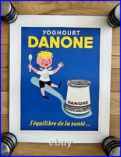 Affiche ancienne originale Danone 1954 Hervé MORVAN