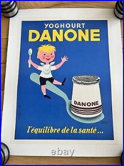 Affiche ancienne originale Danone 1954 Hervé MORVAN