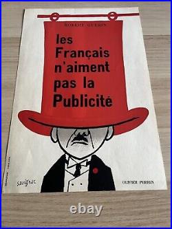 Affiche ancienne originale Les Français n'aiment pas. 1957 SAVIGNAC