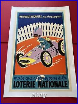 Affiche ancienne originale Loterie Nationale années 50 CONSTANT