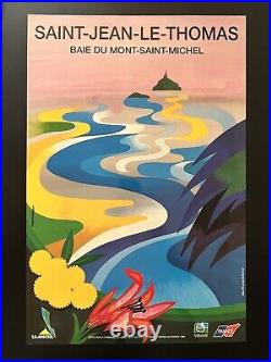 Affiche ancienne originale MONT SAINT-MICHEL AURIAC ANNÉES 80