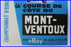 Affiche ancienne originale MONT VENTOUX 46e COURSE de COTE AUTO MOTO années 60