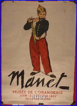 Affiche ancienne originale Manet musée de l'Orangerie 1932 entoilée