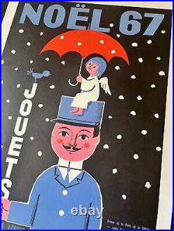 Affiche ancienne originale NOËL 1967 PEYNET