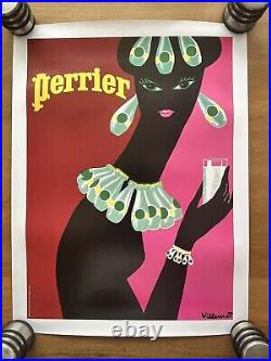 Affiche ancienne originale PERRIER 1995 VILLEMOT