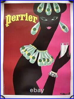 Affiche ancienne originale PERRIER 1995 VILLEMOT