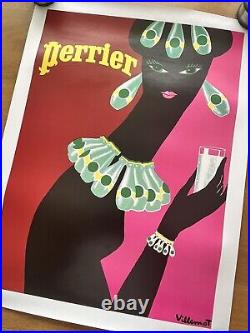 Affiche ancienne originale PERRIER 1995 VILLEMOT