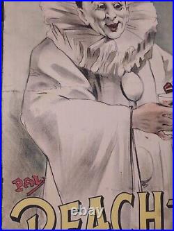 Affiche ancienne originale PICHOT PARIS CUSENIER PEACH-BRANDY dessinateur PAL