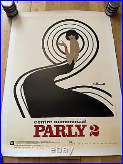 Affiche ancienne originale Parly 2 1970 VILLEMOT