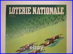 Affiche ancienne originale Paul Colin loterie nationale 1936 entoilée