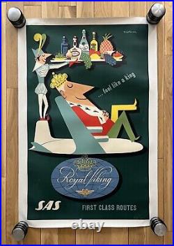 Affiche ancienne originale SAS Royal Viking 1950 Pedersen