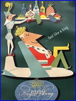 Affiche ancienne originale SAS Royal Viking 1950 Pedersen