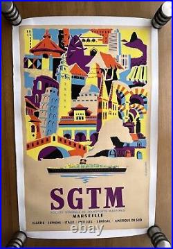 Affiche ancienne originale SGTM 1955 R Berjonneau