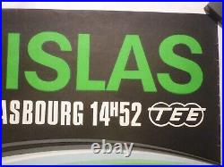 Affiche ancienne originale SNCF Foré Paris Nancy Strasbourg 1971 TEE