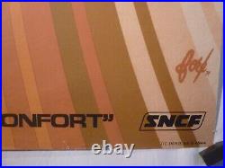 Affiche ancienne originale SNCF Foré Paris Nancy Strasbourg 1971 TEE