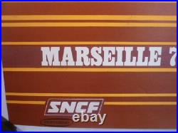 Affiche ancienne originale SNCF Foré le Rhodanien Marseille Lyon Paris TEE 1971