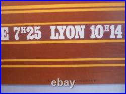 Affiche ancienne originale SNCF Foré le Rhodanien Marseille Lyon Paris TEE 1971