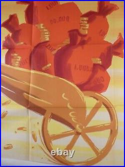 Affiche ancienne originale Saint Genies loterie nationale 1988