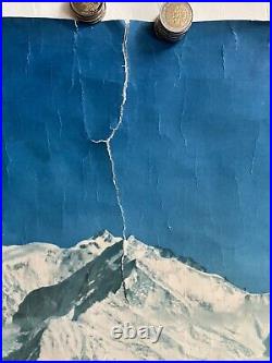 Affiche ancienne originale Saint-Gervais Mont Blanc 1956