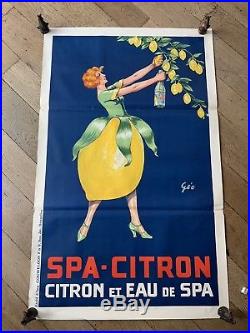 Affiche ancienne originale Spa Citron