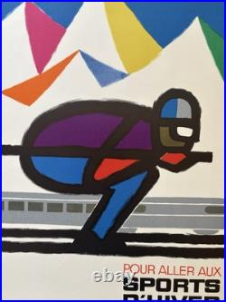 Affiche ancienne originale Sports d'hiver Guy GEORGET 1970