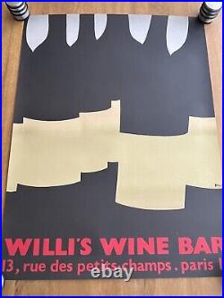 Affiche ancienne originale Willi's Wine Bar 1984 A. BALI