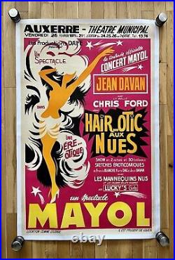 Affiche ancienne originale cabaret SPECTACLE MAYOL 1969