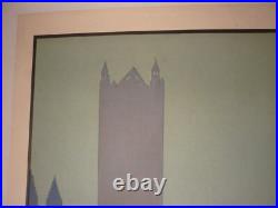 Affiche ancienne originale chemin de fer Angleterre Paris Londres 1932 entoilée