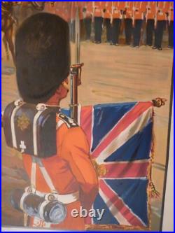 Affiche ancienne originale chemin de fer Angleterre Paris Londres 1932 entoilée