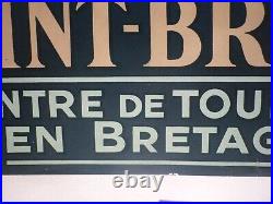 Affiche ancienne originale chemin de fer Bretagne Saint Brieuc Commarmond 1930