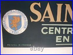 Affiche ancienne originale chemin de fer Bretagne Saint Brieuc Commarmond 1930