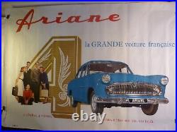 Affiche ancienne originale voiture Simca Ariane 4 vers 1957