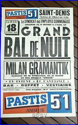 Affiche ancienne pastis 51 Milan Gramantik imp. Gaillard octobre 1969