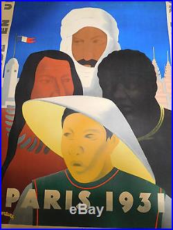 Affiche ancienne publicitaire originale. Exposition coloniale 1932 Paris