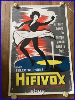 Affiche ancienne vintage lithographique état A plus Hifi VOX
