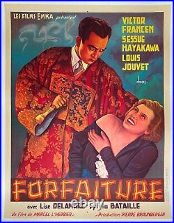 Affiche belge FORFAITURE Marcel L'Herbier LOUIS JOUVET Sessue Hayakawa 1937