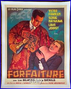 Affiche belge FORFAITURE Marcel L'Herbier LOUIS JOUVET Sessue Hayakawa 1937