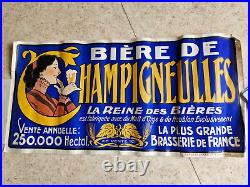 Affiche biere champigneulles femme brasserie vers 1920