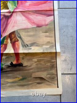 Affiche corrida originale Plaza de Toros Arles 31 mai 1964 J Cros Estrems 81x111